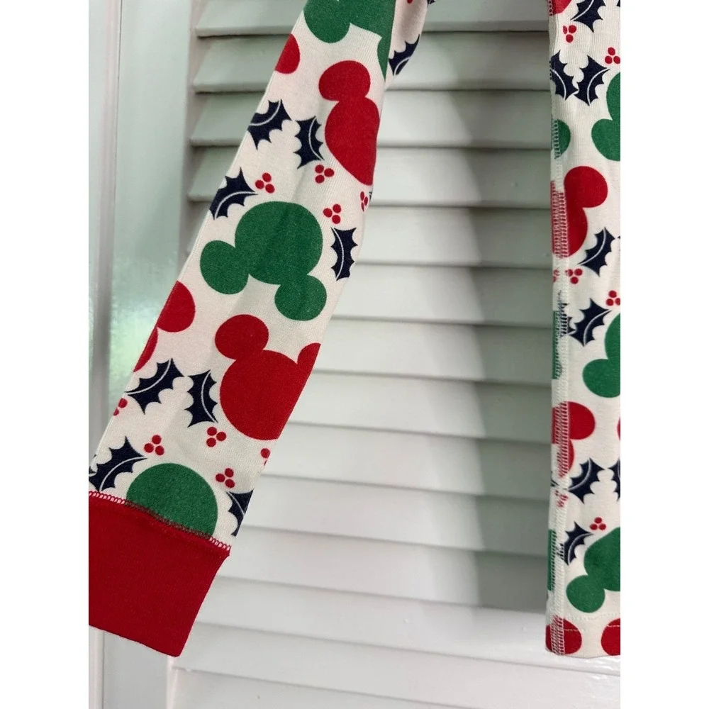 Hanna Andersson Size 120 6-7 Disney Holiday Mickey Mouse Organic Pajamas LJs